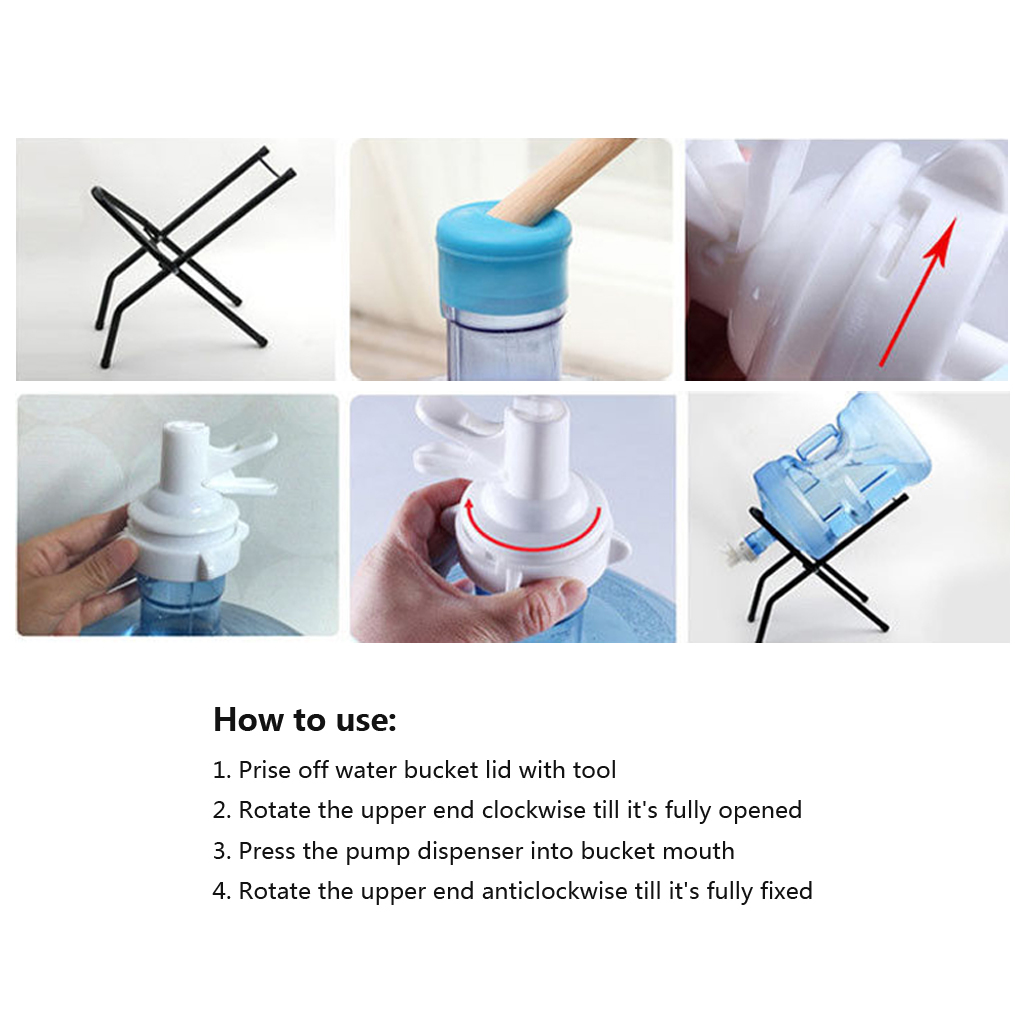 Details about   5L Plastic Jug Bucket Dispenser Bottle Stand Water Pump Valve Faucet Tap Camping 