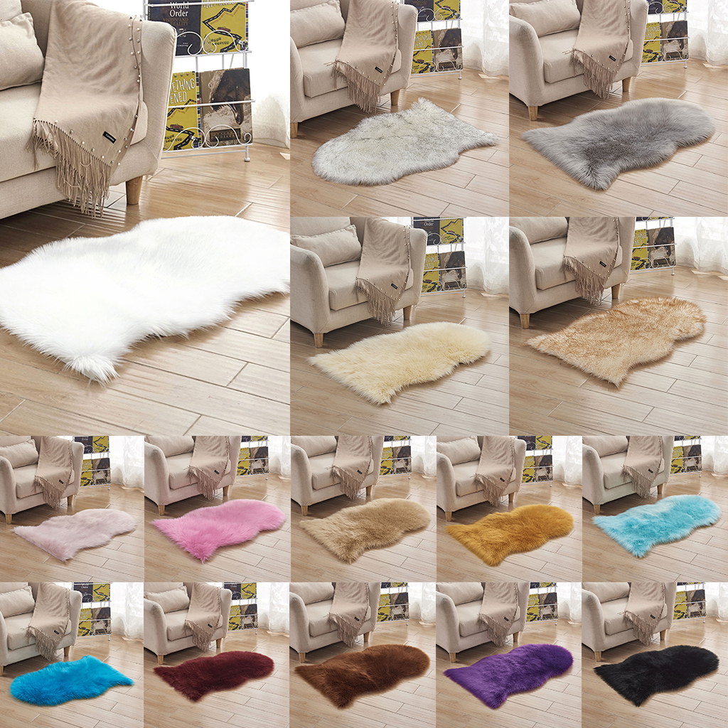 40x60cm Faux Fur Sheepskin Rug Area Rug Throw Mat Floor Mat Carpet