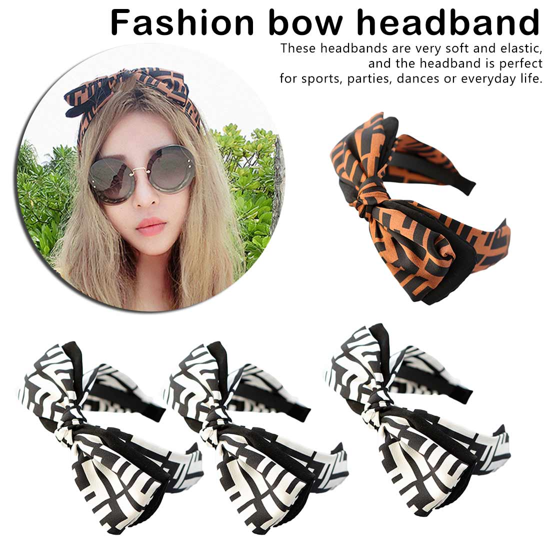 headwear for girls wide-brimmed headband fashion bowknot hair