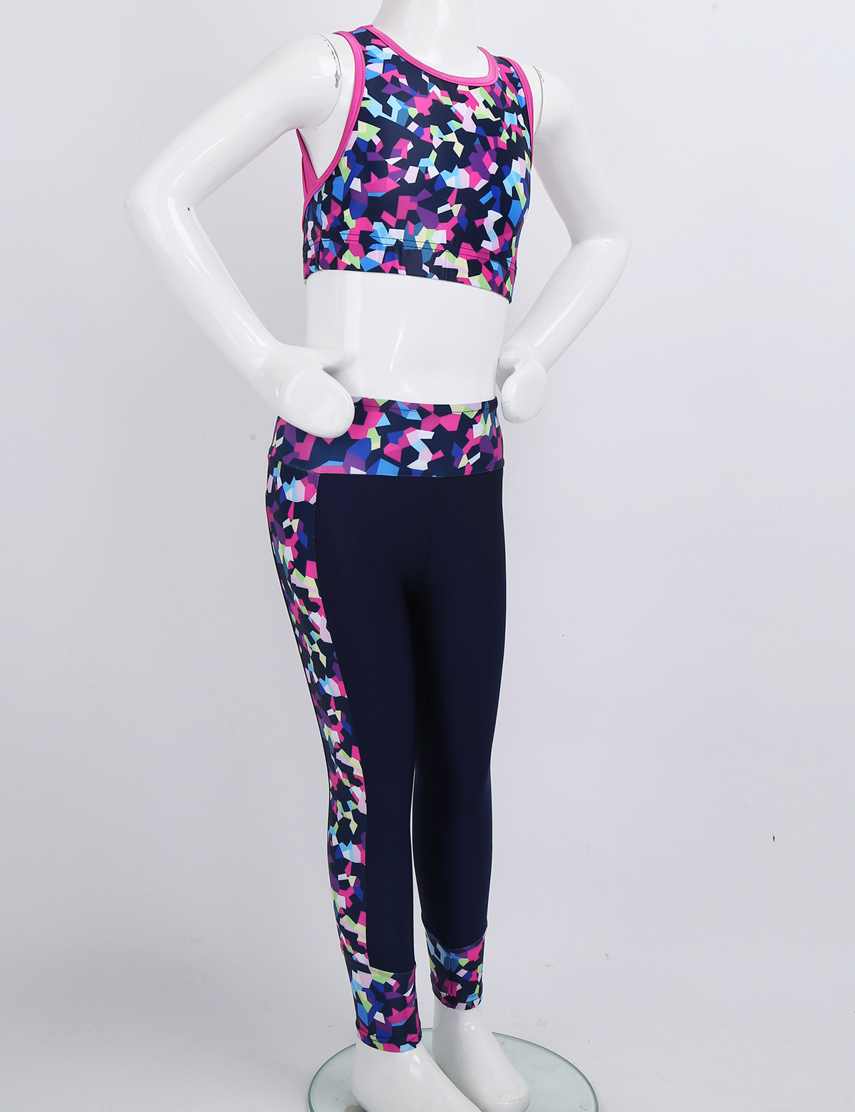 Aiihoo Kids Girls Two Piece Sleeveless Racer Back Tops with Leggings Sports Workout Ballet Dance Outfits