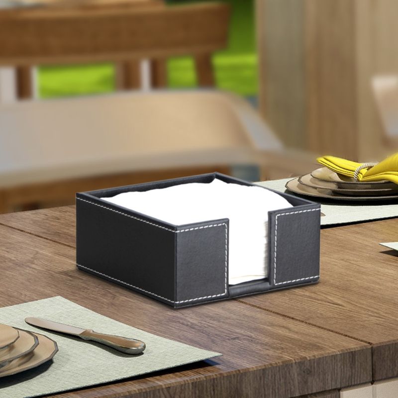Buwei PU Servilletero de c/óctel Cuadrado de Cuero Servilletero de Papel Dispensador de servilletas Caja de pa/ñuelos Bar Caddy para Mesa de Comedor Oficina de Hotel Decoraci/ón del hogar