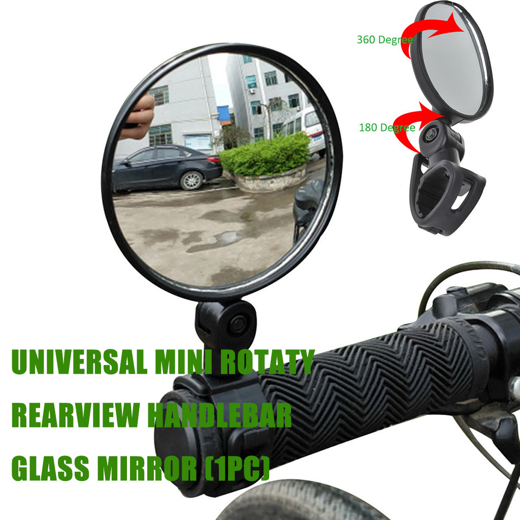1-pack Mini Rotaty Handlebar Glass Rear view Mirror for Road Bike Bicycle US 