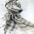 75 210CM Linen Plaid Foulard Women s Scarves Shawls 2016 Tassel Pareo beach Wraps Fashion Ladies
