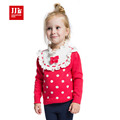 baby girls knitted sweaters 100 cotton girls clothing lotus leaf collar with bow design clothes for