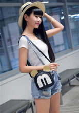 2016 PU leather woven round shape matching children bag Lovely Mickey messenger bag Crossbody Bag for