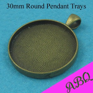 30mm round pendant trays ab
