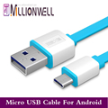 Millionwell Flat Micro Usb Cable high quality charging micro usb data cable Compatible for samsung and