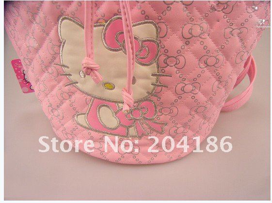 Free shipping!High fashion Imitation leather hello kitty school bag,chilren hello kitty backpack,size 34*23.5cm,wholesale