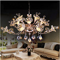 T Best Price Modern Lustre Flower Crystal Chandelier Fashion Dining room Lamp Pandent Indoor Lamp LED
