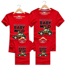 Family T Shirts Summer Cartoon Car Family Matching Outfits Clothes Mother Daughter And Father Son Short-sleeve Clothing