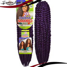12”-24″ Havana Mambo Twist Crochet Braids Hair Kanekalon Jumbo Kinky Marley Twists Braiding Hair Extension For Kids and Female