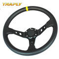 14 Inch PVC Deep Dish Drifting 6 bolts Steering Wheel Racing OMP Black Stitch 6 hole