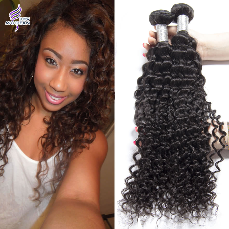 Image of 7A Brazilian Curly Virgin Hair 4 Bundles Queen Hair 100% Unprocessed Human Hair Cheap Brazilian Deep Wave Curly Virgin Hair