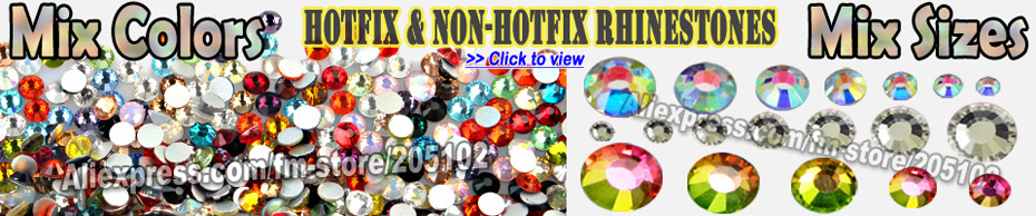  Mixed sizes Colors crystals