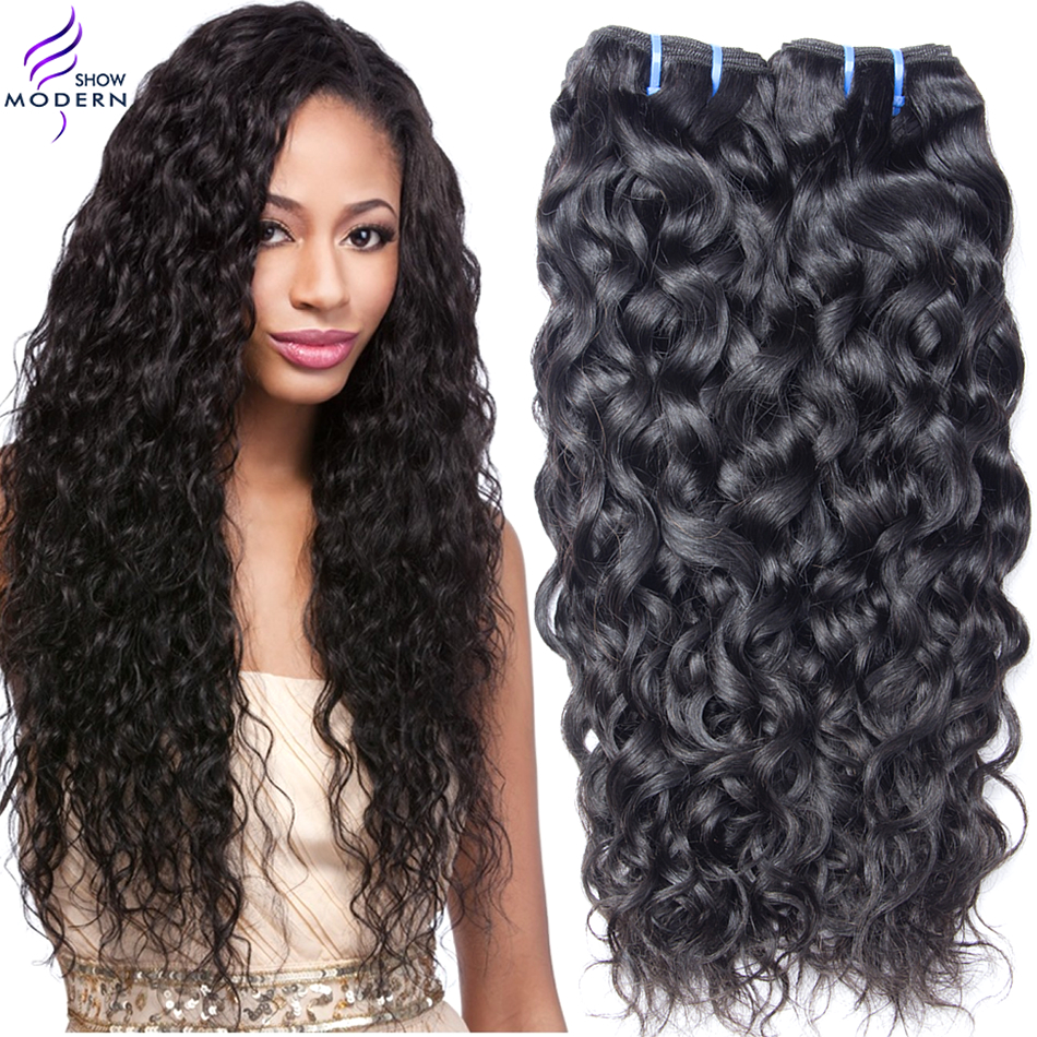 Image of 6A Brazilian Virgin Hair Water Wave 4bundles Modern Show Hair Wet and Wavy Virgin Brazilian Ocean Wave hair Human Hair Extension